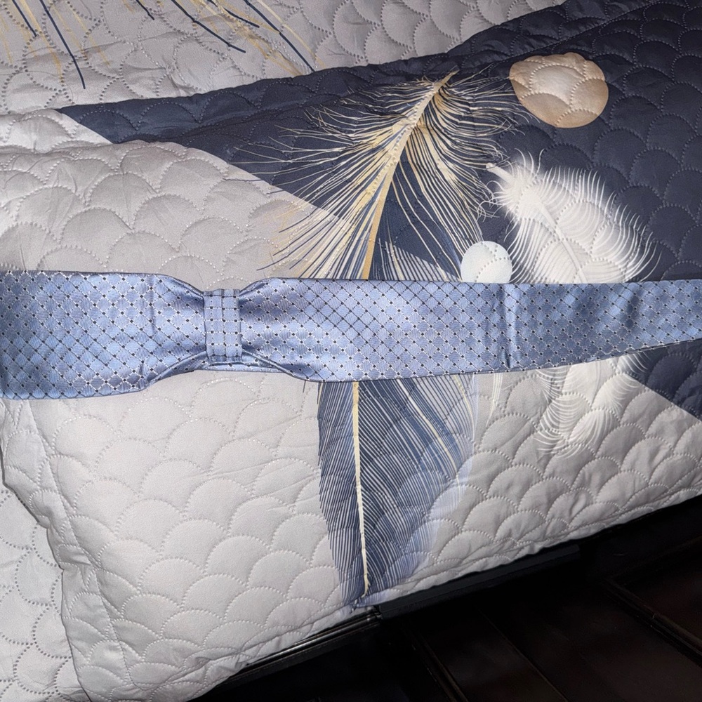 Stefano Ricci Blue and White Quilted Bedding
